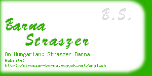 barna straszer business card